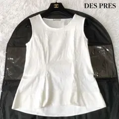 美品 DES PRES リネン混 フレアカットソー タック入り 1サイズ