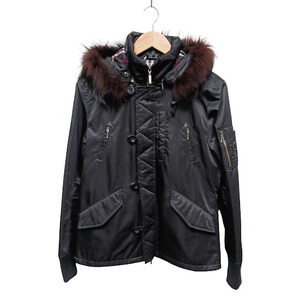 BURBERRY BLACK LABEL バーバリーブラックレーベル フライトジャケット ジャケット フードファー着脱可 BMP38-718-09 サイズ M