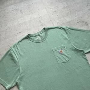 Carhartt カーハート ショートスリーブ ポケット付き Tシャツ グリーン L ルーズフィット