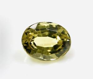 天然 クリソベリル 2.442ct グリーンイエロー 約7.00×8.95×4.79mm ルース 裸石 宝石 jewerly chrysoberyl 日宝協 良品