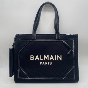 ☆BALMAIN バルマン☆ B-Army 42 モノグラム キャンバス スムースレザー トートバッグ ハンドバッグ tote bag handbag BN1FF810TPAC