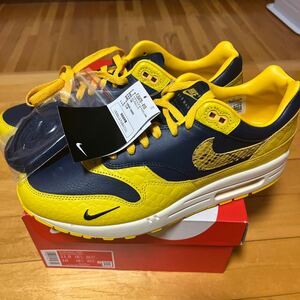 NIKE AIR MAX 1 PRM wmns 11.5 28.5 mens10 28cm 紺黄　マックス1 プレミアム　クロコ　スネーク　新品未使用　ナイキオンライン購入