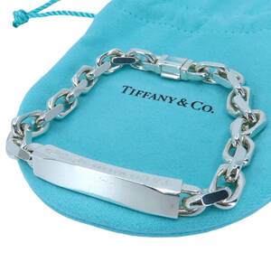 希少 美品 Tiffany&Co. ティファニー メイカーズ I.D. チェーン メンズ ブレスレット 1837 現行品 YO202