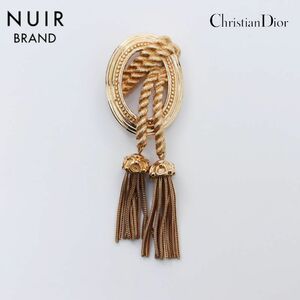 クリスチャンディオール Christian Dior ブローチ ロープ フリンジ ゴールド