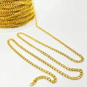 ゴールド チェーン 1m 切り売り kg23 キヘイ 喜平 金 アクセサリー パーツ ネックレス ハンドメイド 鎖 修理 延長 手芸 HARU雑貨tk