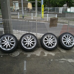 WORK SCHWERT SC4 19インチ、8.5J、114.3、5穴、＋43、235/40R19、アルミ、タイヤセット、中古品、希少空気圧センサー付き、