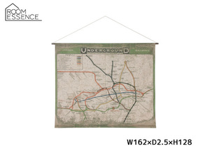 東谷 タペストリー ロンドン 地下鉄 路線 おしゃれ 壁掛け インテリア W162×D2.5×H128 ART-119A あずまや メーカー直送 送料無料