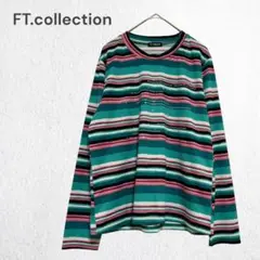 FT.collection マルチボーダーTシャツ カットソー キラキラ 派手