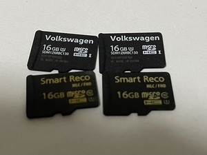 中古 Volkswagen microSD 16GB Smart Reco 16GB 計4枚セットドラレコ取り外し品