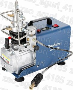 電動空気圧縮機 高圧空気ポンプ 110V 1.8KW 300Bar 30Mpa 50L/min 水冷式設計 自動停止 デジタル温度表示 持ちやすい 低ノイズ エアコン修