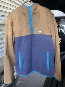 廃盤 限定 LL BEAN PILE HOODIE pullover エルエル ビーン パイル フーディー フリース スナップT プルオーバー 新品 ゴマ塩 US MEN-REG M