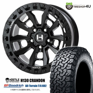 4本セット HOSTILE H130 CRANDON 17x9.0J 5/127 +0 ASP BFGoodrich All-Terrain T/A KO2 285/70R17 ホワイトレター ラングラー O/Fサイズ