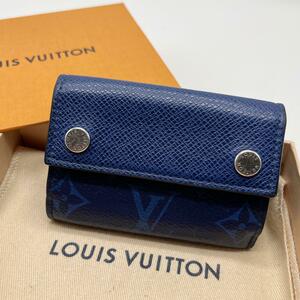 RFID IC搭載　LOUIS VUITTON　ルイヴィトン タイガラマ　ディスカバリー　コンパクトウォレット　モノグラム　ブルー　M67620