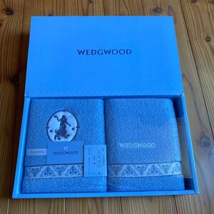 未使用新品箱付き　フェイスタオル2枚セット　ウェッジウッド WEDGWOOD ブルー