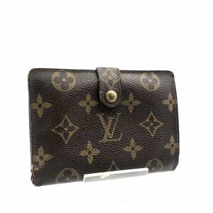 LOUIS VUITTON ルイヴィトン　モノグラム　ポルトフォイユ　ヴィエノワ　がま口折り財布　PVC×レザー ブラウン　USA製　刻印あり