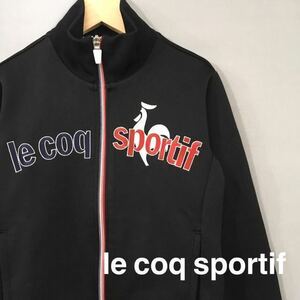 ◎▼ 【美品】 ルコック スポルティフ le coq sportif ジャージ トラックジャケット 上着 刺繍ロゴ 長袖 ブラック レディース Sサイズ　&