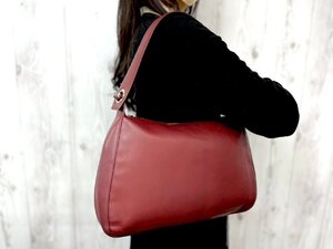 極美品 Cartier カルティエ ショルダーバッグ バッグ レザー ボルドー 79039Y