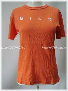 MILK◆ミルク/オレンジ胸ロゴTシャツカットソー◆難あり/即決/89