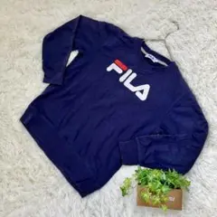 【FILA】フィラ トレーナー 前面プリント ネイビー マルチカラー (M)