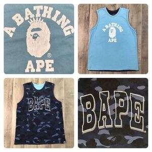 ★リバーシブル★ Blue camo タンクトップ XLサイズ a bathing ape BAPE エイプ ベイプ アベイシングエイプ 迷彩 NIGO y13