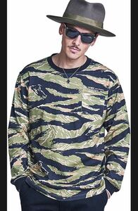 新品★クライミー CRIMIE★TIGER CAMO LONG SLEEVE TSHIRTタイガーカモ ロングスリーブTシャツ★迷彩柄 XL ロンT