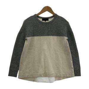 UNTITLED アンタイトル ドッキング ニット size2/グレー×ホワイト