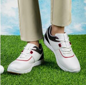 新作 ゴルフシューズ スポーツシューズ 運動靴メンズ グラデーション 幅広 紳士スニーカー フィット感 防滑 耐磨撥水 黄25.5cmサイズ選択可