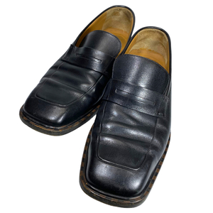 LOUIS VUITTON ルイ ヴィトン ビジネスシューズ シューズ 靴 スクエアトゥ ダミエ柄チェック レザー ブラック[サイズ 6 1/2 (約25.5cm)]