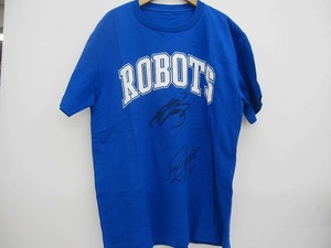 期間限定セール イバラキロボッツ 茨城ROBOTS 【並品】サイン入りTシャツ ブルー 2019