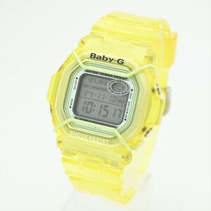 43.美品 CASIO/BABY-G●蛍光イエロー 黄色 BG-361 電池交換済 レディース 腕時計 純正ベルト カシオ スケルトン デジタル