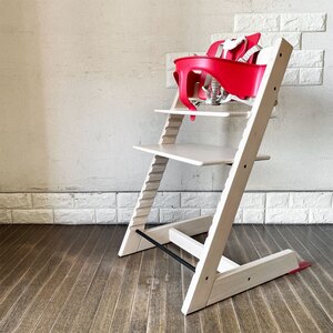 ◎ ストッケ STOKKE トリップトラップ TRIPP TRAPP ベビーチェア キッズチェア S/N4～ プラスチックガード＆ハーネス＆延長グライダー付