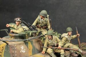 【国内発送】1/35 大日本帝国　陸軍　歩兵　戦車兵　WW2 5体　新品　未塗装　レジン　フィギュア