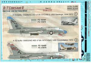 1/72 Print Scaleプリントスケールデカール　72-392　A-7 Corsair II Vietnam War Part-3 