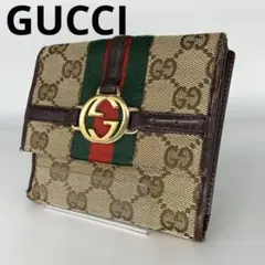 美品　GUCCI オフィディア　インターロッキング　シェリーライン　二つ折財布