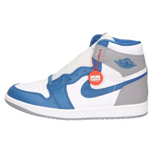 NIKE ナイキ AIR JORDAN1 HIGH OG TRUE BLUE エアジョーダン1 ハイカットスニーカー グレー/ブルーUS11/29cm DZ5485-410