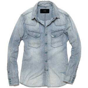 定価5.3万 AKM WESTERN COLOR BUTTON ICE WASH DENIM SHIRT Sサイズ ウエスタンカラーボタンデニムシャツ　wjk　ジュンハシモト