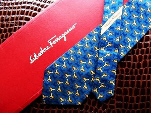 ♪今週の特売980円～♪0123♪状態並品【Ferragamo】フェラガモ【動物 馬 柄】ネクタイ♪