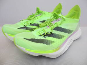 中古美品 adidas メンズ アディゼロ adizero Adios Pro 3 M Green Spark/Aurora Metallic/Lucid Lemon 27.5cm