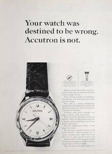 稀少・時計広告！1960年代ブローバ 時計広告/Bulova Accutron Watch/W