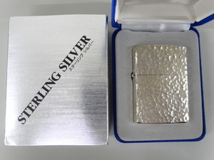 新品 未使用品 2005年製 ZIPPO ジッポ STERLING SILVER スターリング シルバー ハンマートーン 5面加工 純銀 #15 銀 オイル ライター USA