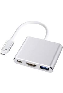 USB Type C to HDMI 3 in 1 USB C ハブ [4K解像度 HDMIポート+USB 3.0ポート+PDタイプC急速充電ポート]