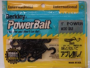 Berkley MICRO GRUB BLACK　バークレー パワーベイト マイクログラブ 1インチ ブラック　旧パケ 希少 入手困難　検) ガルプ