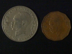 1966 Tanzania 1 shilling / 5 senti coin (COIN52)