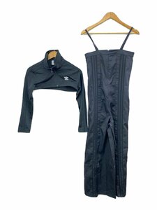 adidas◆JUMPSUIT/オールインワン/S/ポリエステル/BLK/HF2044