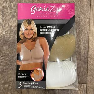 新品 未使用 保管品 Genie Zip ジニエジップ 3L 3枚セット 大きいサイズ ベージュ ブラック ホワイト ノンワイヤー ブラジャー 下着 通販