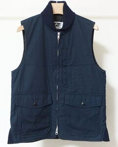 旧タグ Engineered Garments エンジニアードガーメンツ 裏地ウール リブ ジップ ベスト XS 紺