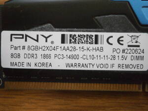 【中古】PNY’s Anarchy DDR3 1866MHz CL10 8GB