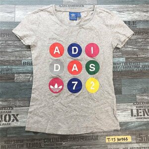 adidas アディダス レディース ポップロゴ 半袖Tシャツ S 杢グレー