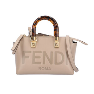 フェンディ バイザウェイ ミニ ショルダーバッグ レザー 8BS067 ABVL 229-10429 グレー レディース FENDI 中古