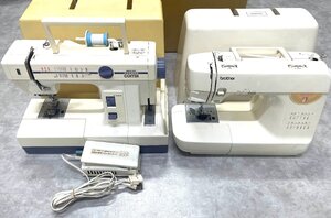 ★【動作品】ミシン 家庭用ミシン ２台まとめ/brother ブラザー ZZ3-B525/JANOME COMBI 2200SX ジグザグ×ロックミシン フットペダル付き